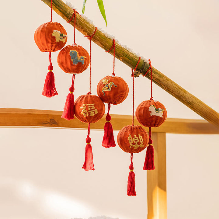 Buddha Stones Year Of The Horse Red String Fu Character Embroidery Strength Hanging Decoration - image 14