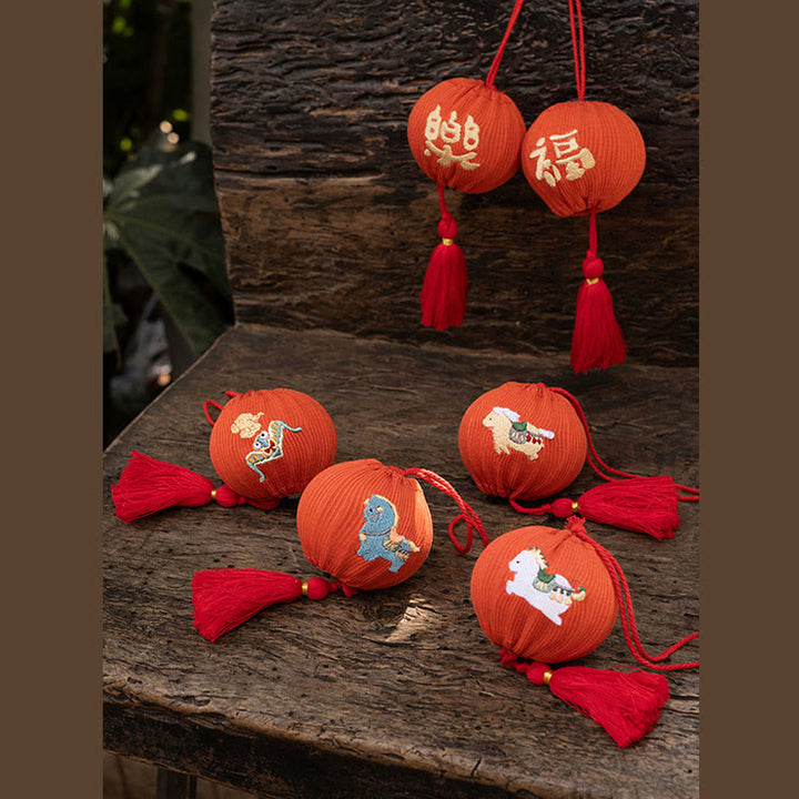 Buddha Stones Year Of The Horse Red String Fu Character Embroidery Strength Hanging Decoration - image 17