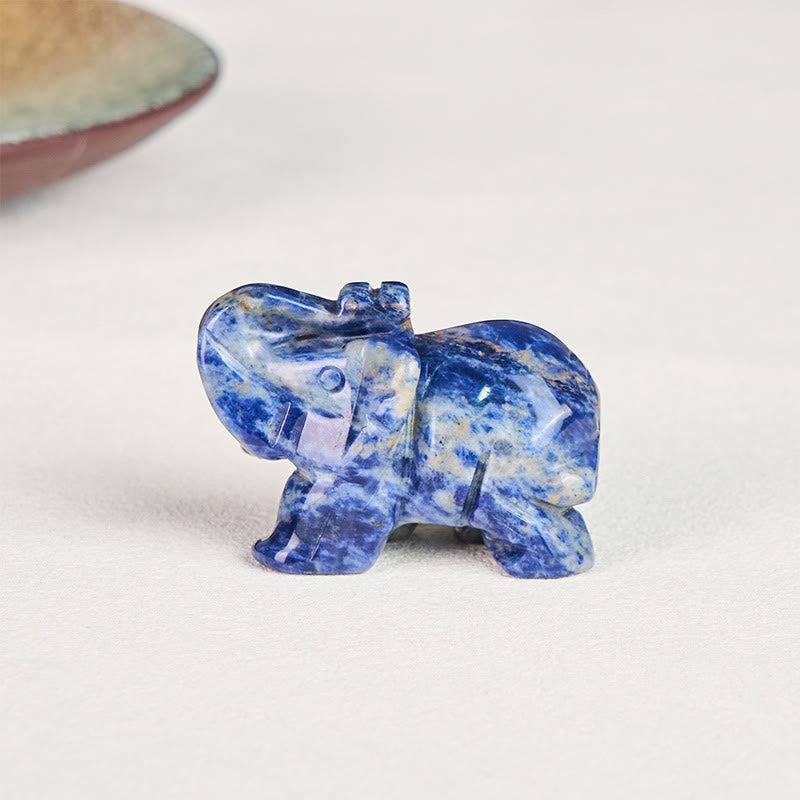 Buddha Stones ''May Blessings Walk With You'' Natural Small Elephant Amazonite Amethyst Jade Black Obsidian Stone Decoration Includes Gift Message Card - image 66