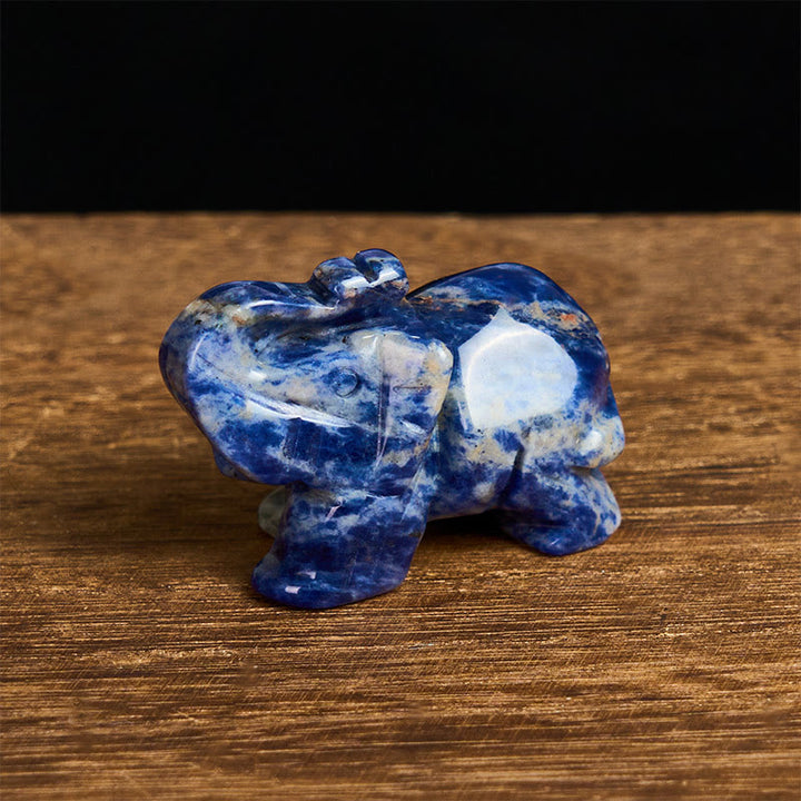 Buddha Stones ''May Blessings Walk With You'' Natural Small Elephant Amazonite Amethyst Jade Black Obsidian Stone Decoration Includes Gift Message Card - image 68