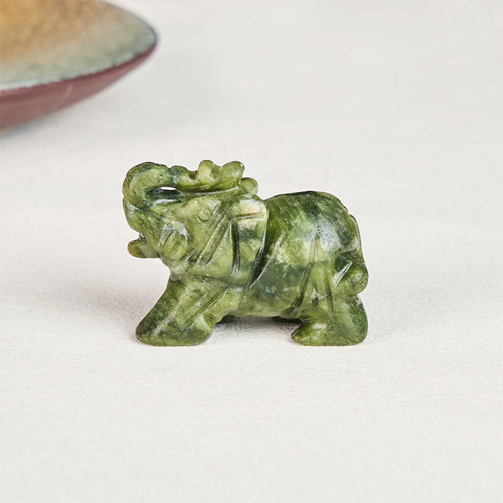 Buddha Stones ''May Blessings Walk With You'' Natural Small Elephant Amazonite Amethyst Jade Black Obsidian Stone Decoration Includes Gift Message Card - image 21