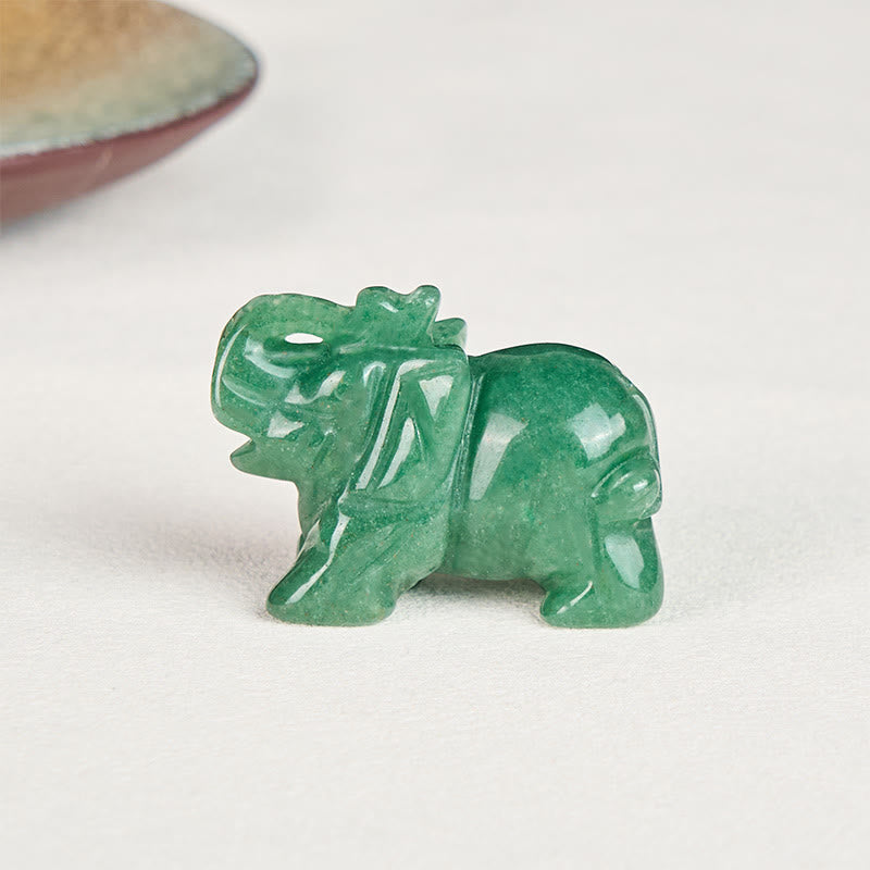 Buddha Stones ''May Blessings Walk With You'' Natural Small Elephant Amazonite Amethyst Jade Black Obsidian Stone Decoration Includes Gift Message Card - image 48