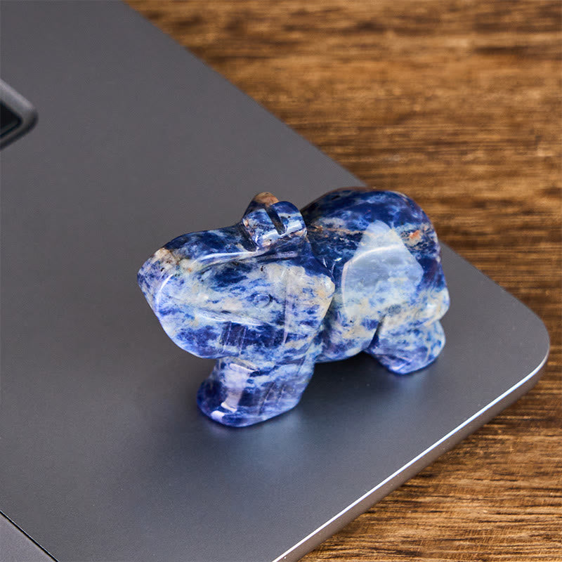 Buddha Stones ''May Blessings Walk With You'' Natural Small Elephant Amazonite Amethyst Jade Black Obsidian Stone Decoration Includes Gift Message Card - image 69