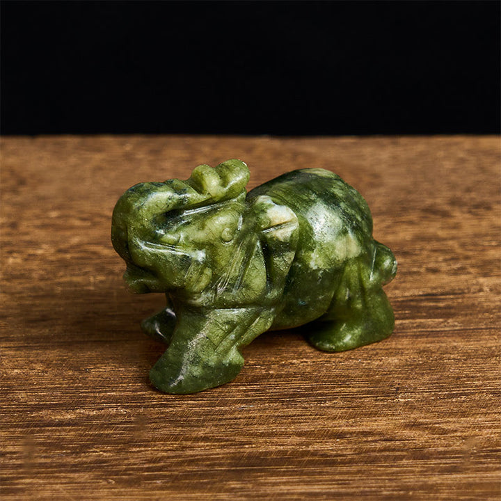 Buddha Stones ''May Blessings Walk With You'' Natural Small Elephant Amazonite Amethyst Jade Black Obsidian Stone Decoration Includes Gift Message Card - image 23