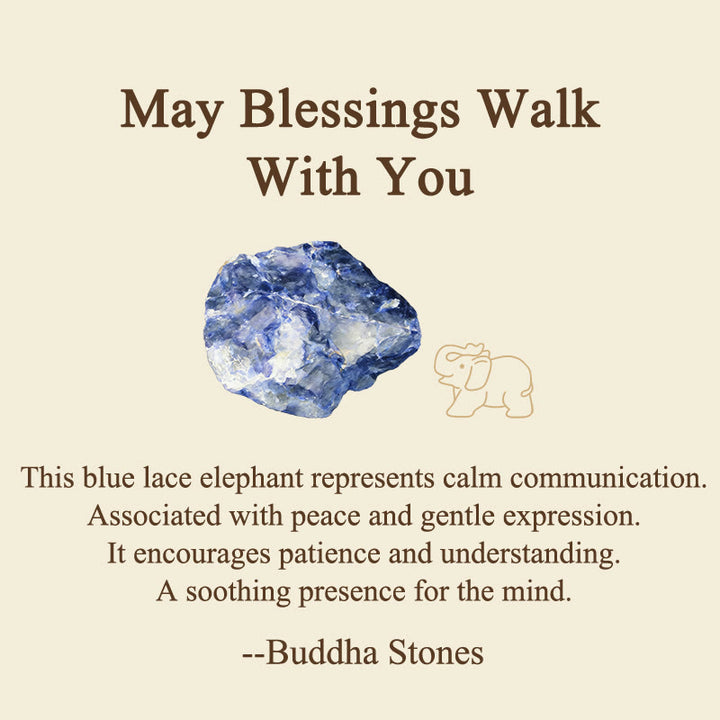 Buddha Stones ''May Blessings Walk With You'' Natural Small Elephant Amazonite Amethyst Jade Black Obsidian Stone Decoration Includes Gift Message Card - image 67