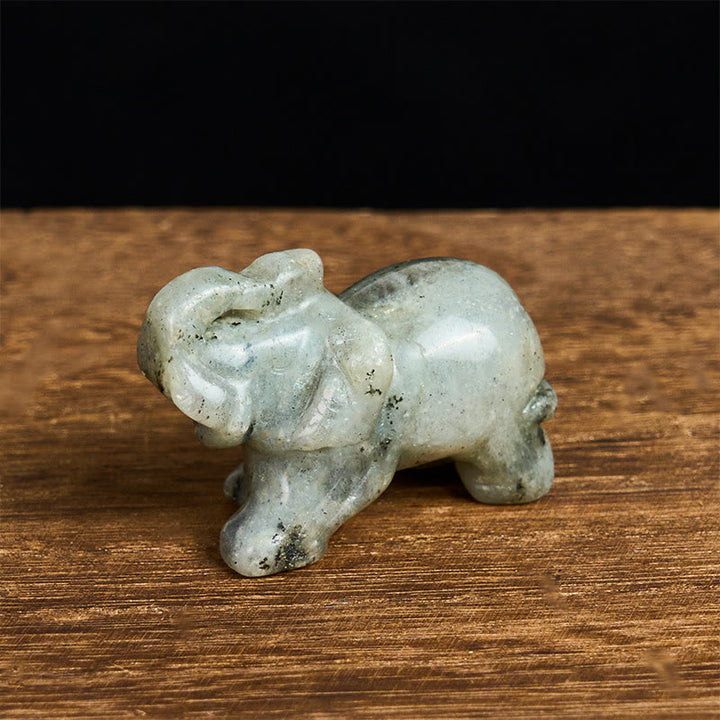 Buddha Stones ''May Blessings Walk With You'' Natural Small Elephant Amazonite Amethyst Jade Black Obsidian Stone Decoration Includes Gift Message Card - image 77