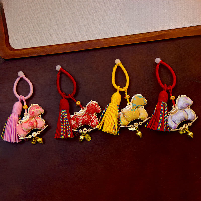 Buddha Stones Year Of The Horse Embroidery Red String Key Chain - image 8