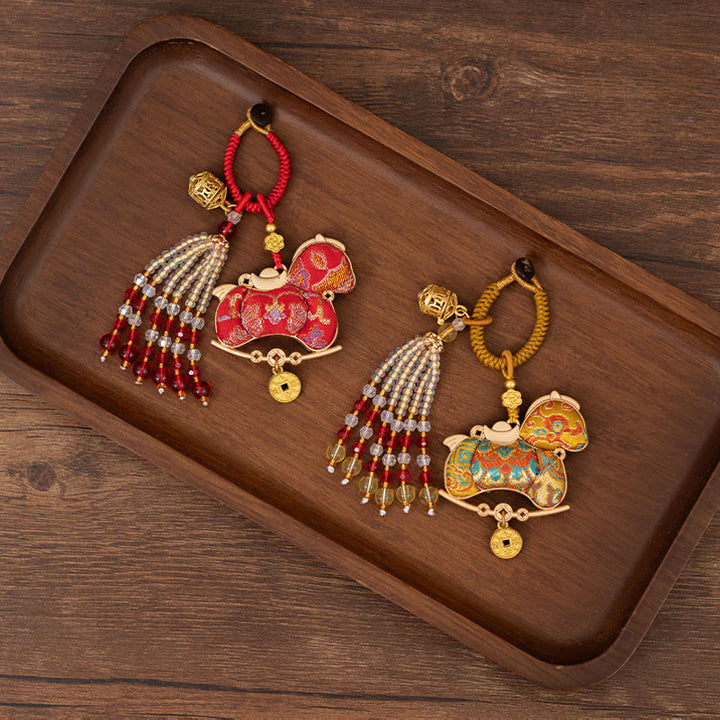 Buddha Stones Year Of The Horse Embroidery Prosperity Key Chain - image 10