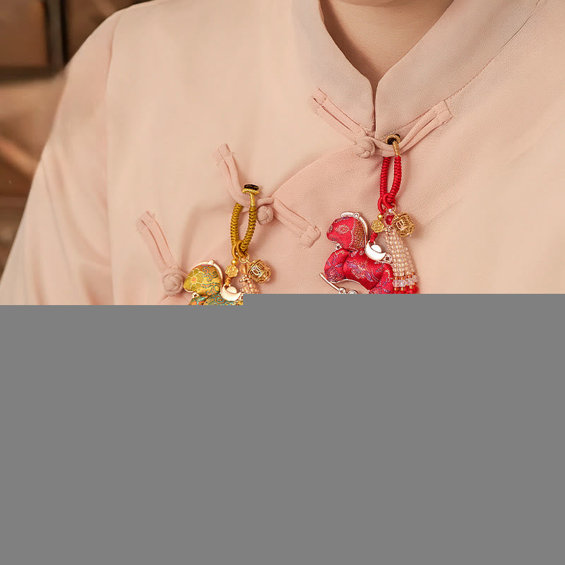 Buddha Stones Year Of The Horse Embroidery Prosperity Key Chain - image 11