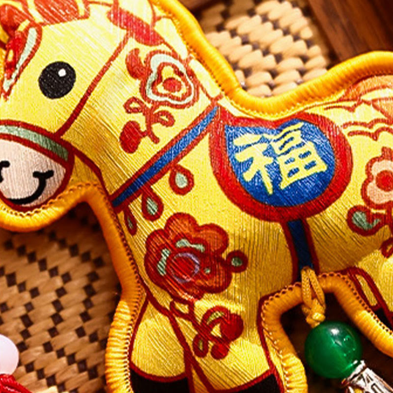 Buddha Stones Year Of The Horse Fu Character Embroidery Red String Luck Hanging Decoration - image 4