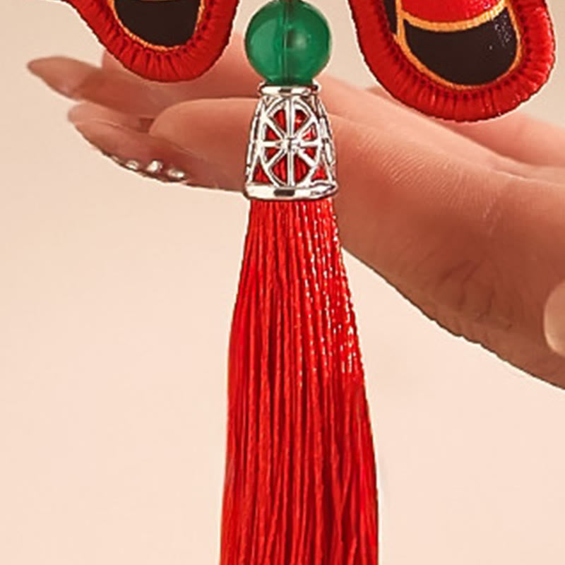 Buddha Stones Year Of The Horse Fu Character Embroidery Red String Luck Hanging Decoration - image 2