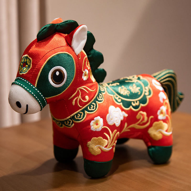 Buddha Stones Year Of The Horse Embroidery Freedom Home Decoration - Red Horse - 33*50*18cm - image 0