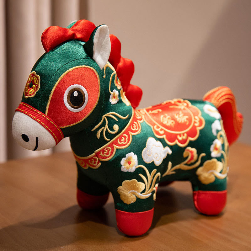 Buddha Stones Year Of The Horse Embroidery Freedom Home Decoration - Green Horse - 33*50*18cm - image 11