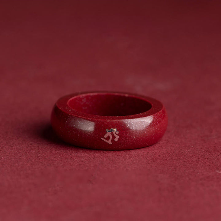 Buddha Stones Chinese Zodiac Year Of The Horse Cinnabar Blessing Ring - image 10