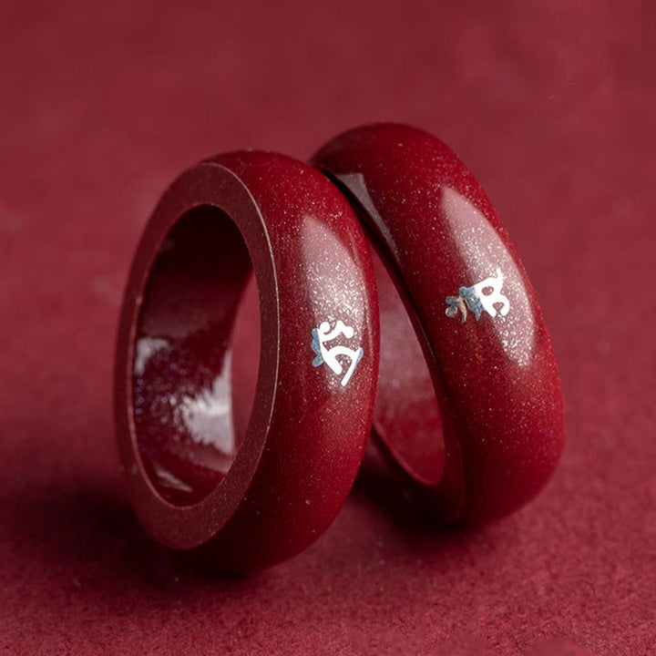 Buddha Stones Chinese Zodiac Year Of The Horse Cinnabar Blessing Ring - image 26