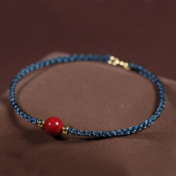 Buddha Stones Cinnabar Red String Blessing Keep Away Evil Spirits Bracelet - Blue String(Wrist Circumference: 14-15 cm) - image 10