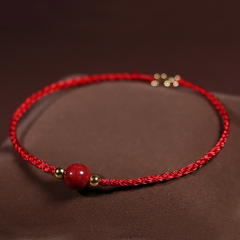 Buddha Stones Cinnabar Red String Blessing Keep Away Evil Spirits Bracelet - Red String(Wrist Circumference: 14-15 cm) - image 0