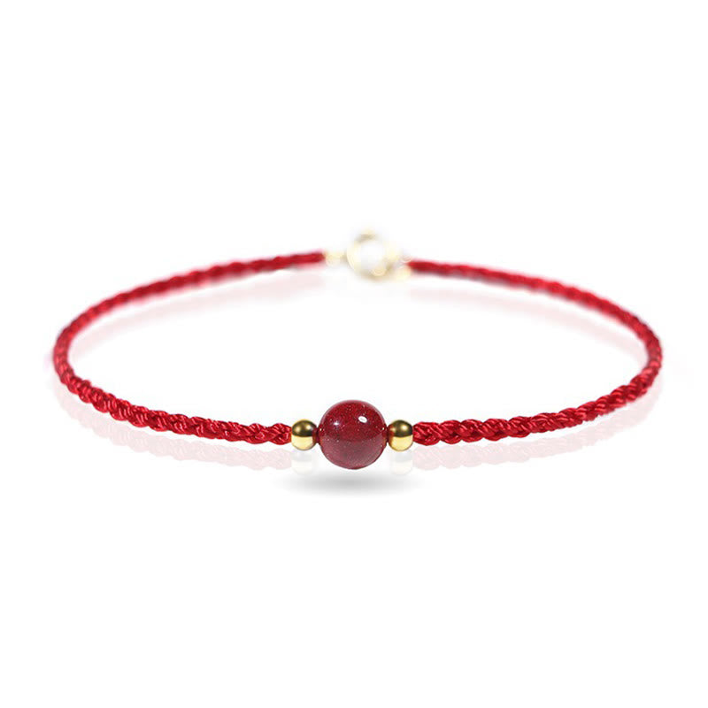 Buddha Stones Cinnabar Red String Blessing Keep Away Evil Spirits Bracelet - image 1