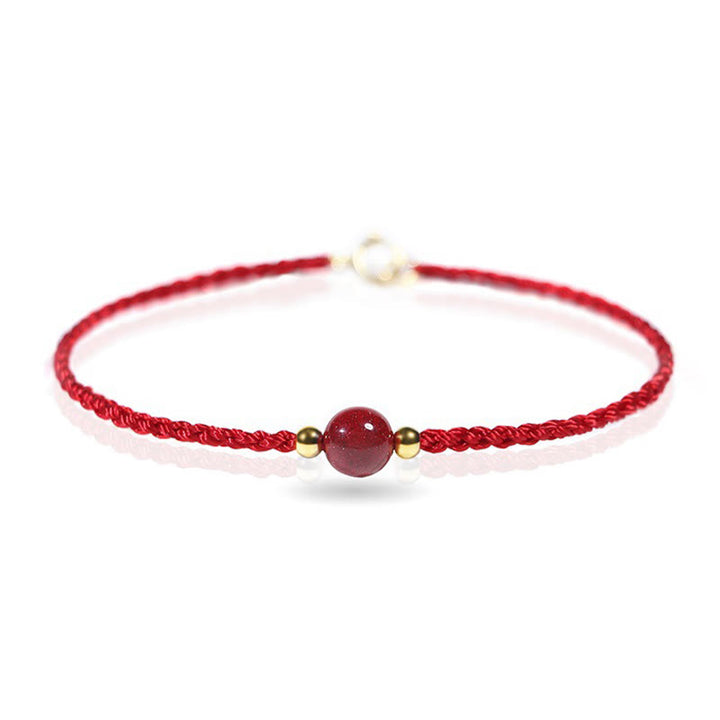 Buddha Stones Cinnabar Red String Blessing Keep Away Evil Spirits Bracelet - image 1