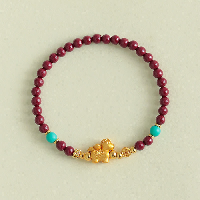 Buddha Stones Year Of The Horse Fu Character Cinnabar Calm Bracelet - image 11