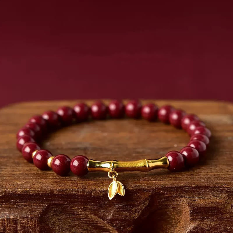 Buddha Stones Bamboo Cinnabar 925 Sterling Silver Concentration Bracelet - Cinnabar(Wrist Circumference: 14-15 cm) - image 9