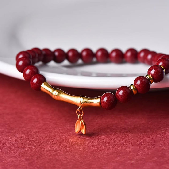 Buddha Stones Bamboo Cinnabar 925 Sterling Silver Concentration Bracelet - image 13