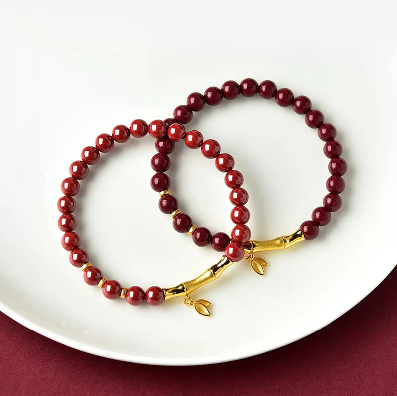 Buddha Stones Bamboo Cinnabar 925 Sterling Silver Concentration Bracelet - image 15