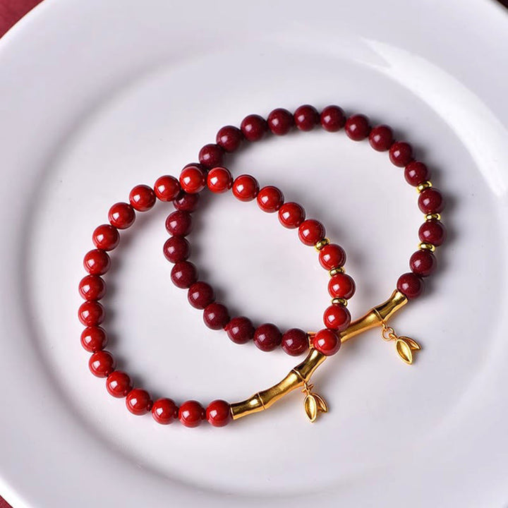 Buddha Stones Bamboo Cinnabar 925 Sterling Silver Concentration Bracelet - image 14