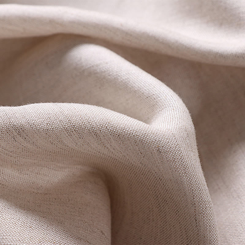 Buddha Stones Summer Zipper Elastic Waist Design Men's Cotton Linen Wide Leg Pants With Pockets - image 8