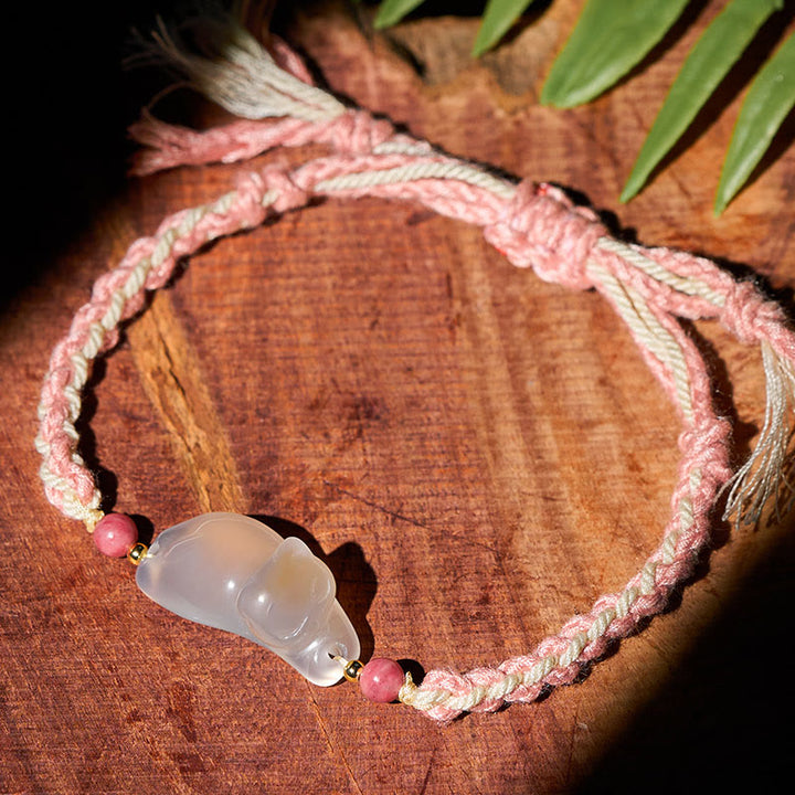 Buddha Stones Chalcedony Cat Positive Harmony Bracelet - image 3
