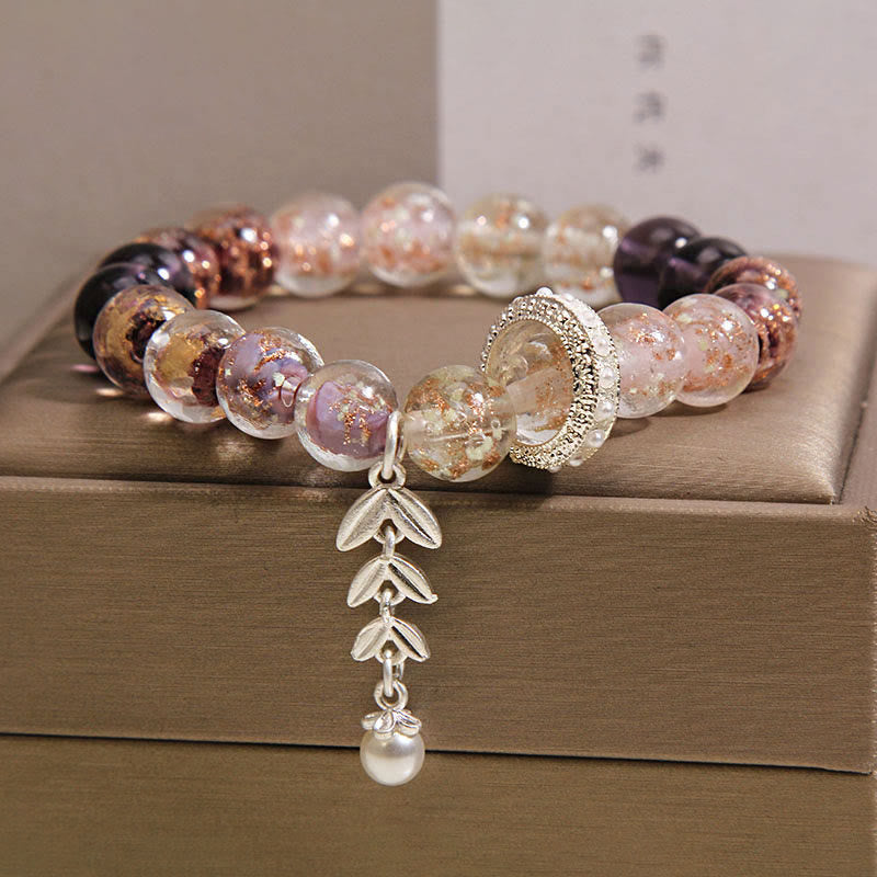 Buddha Stones Liuli Glass Bead Wheat Ear Charm Bracelet - image 5