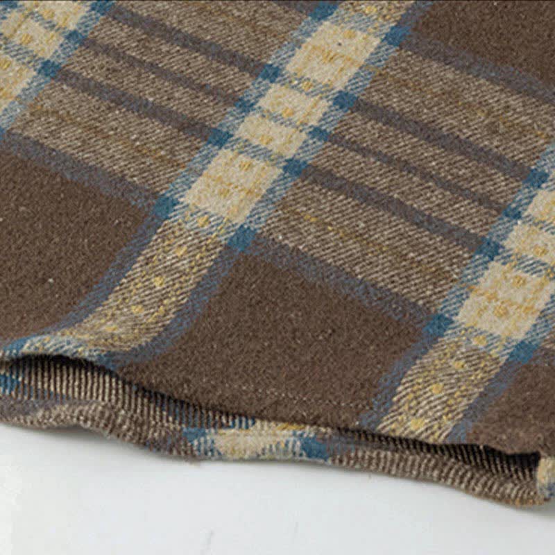 Buddha Stones Commute Multicolor Plaid Button Men's Cotton Long Sleeve Shirts With Pocket - image 15