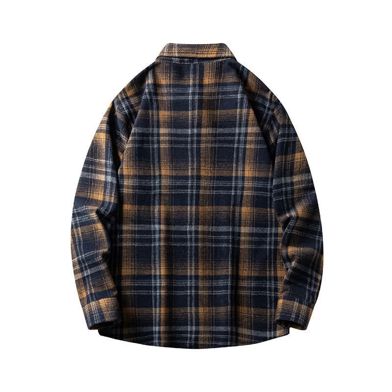 Buddha Stones Commute Multicolor Plaid Button Men's Cotton Long Sleeve Shirts With Pocket - image 1
