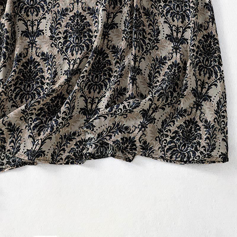 Buddha Stones Commute Summer Printing Simple Design Crew Neck Sleeveless Midi Dress With Pockets - image 16