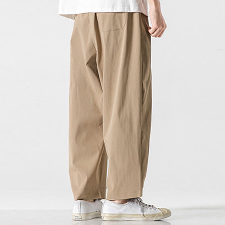 Buddha Stones Summer Solid Drawstring Ankle-Length Men's Cargo Harem Pants With Pockets - image 4