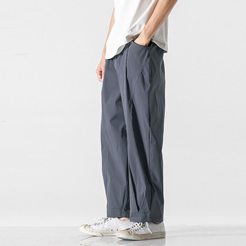 Buddha Stones Summer Solid Drawstring Ankle-Length Men's Cargo Harem Pants With Pockets - image 10