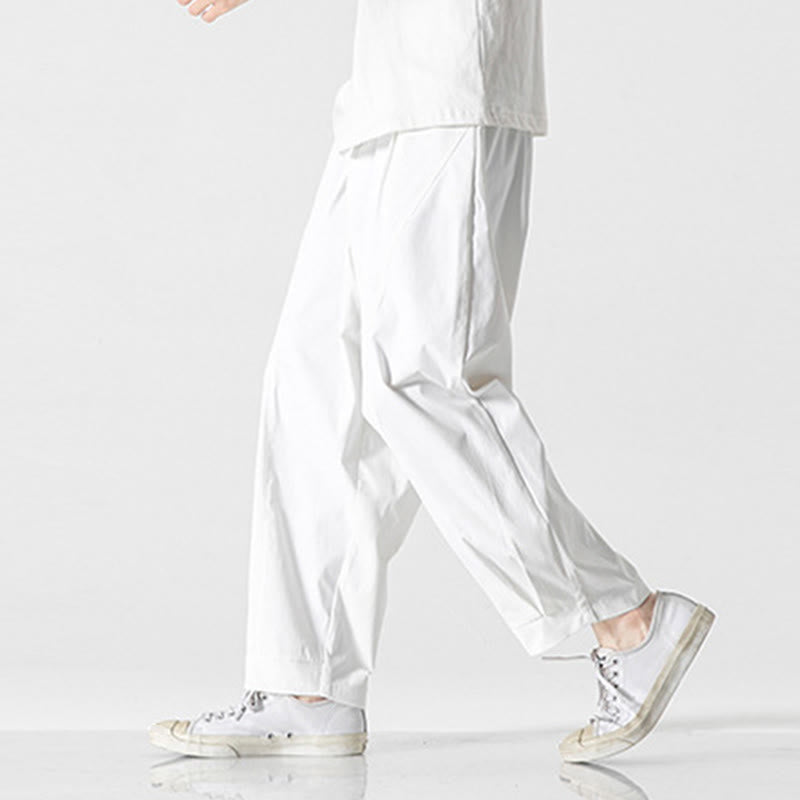 Buddha Stones Summer Solid Drawstring Ankle-Length Men's Cargo Harem Pants With Pockets - image 25