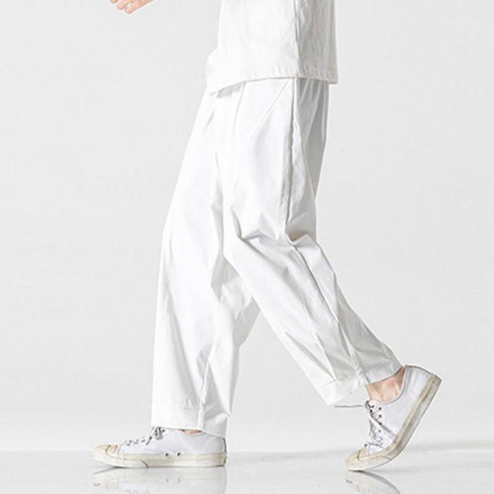 Buddha Stones Summer Solid Drawstring Ankle-Length Men's Cargo Harem Pants With Pockets - image 25
