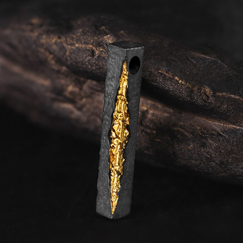 Buddha Stones 999 Sterling Silver 999 Gold Om Mani Padme Hum Wisdom Necklace Pendant - image 0