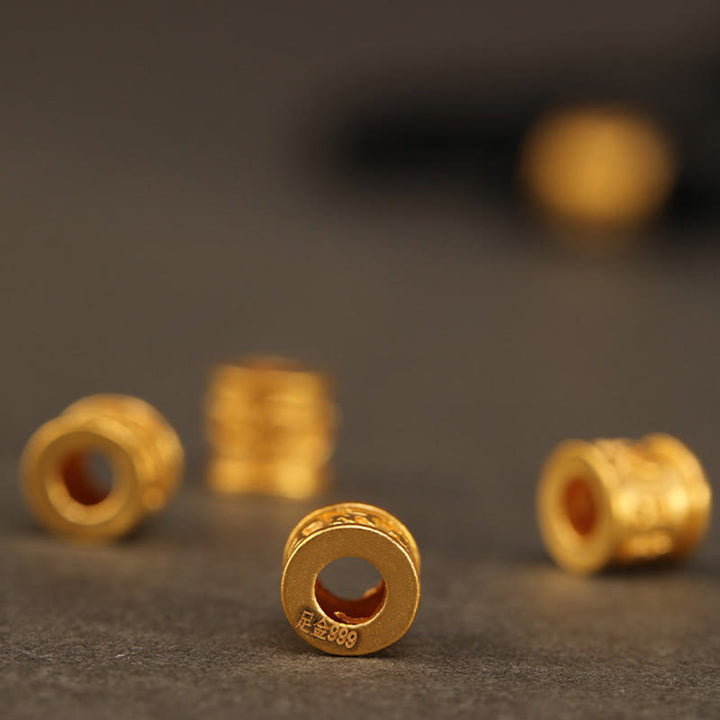 Buddha Stones Tibet Handmade 999 Gold Om Mani Padme Hum Luck Protection Bracelet - image 11