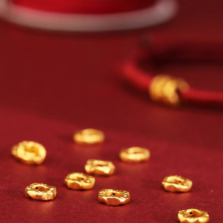 Buddha Stones 999 Gold Ring Design Handmade Luck Braided Red Rope Bracelet Anklet - image 6