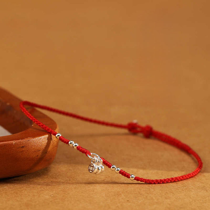Buddha Stones Handcrafted 925 Sterling Silver Copper Coins Design Protection Strength Ultra-Thin Bracelet Anklet - image 1