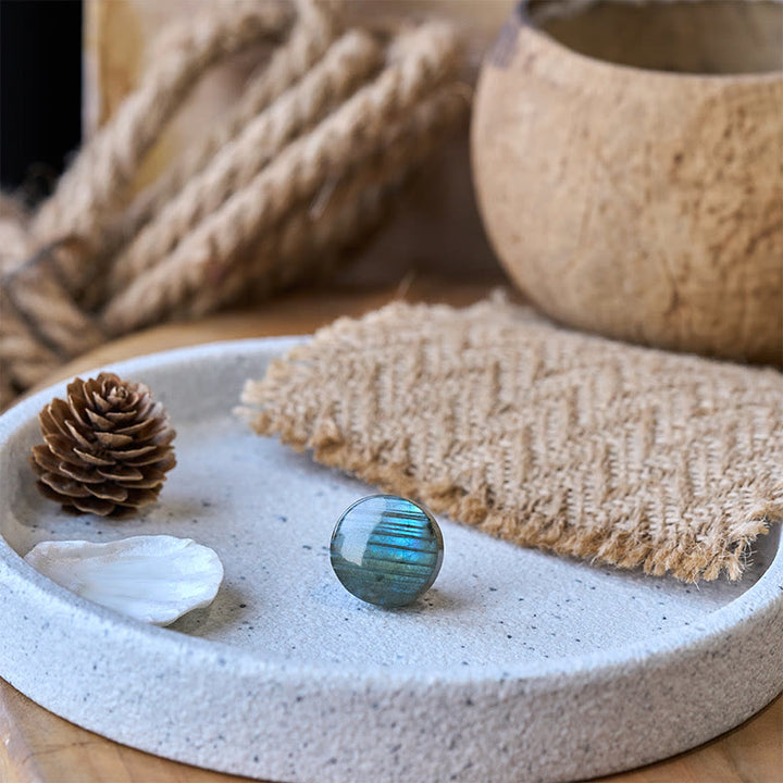 Buddha Stones Natural Round Labradorite Healing Figurine Decoration - image 5