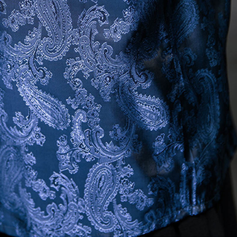 Buddha Stones Summer Cashew Flowers Pattern Men's Frog-Button Half Sleeve Shirts - image 38