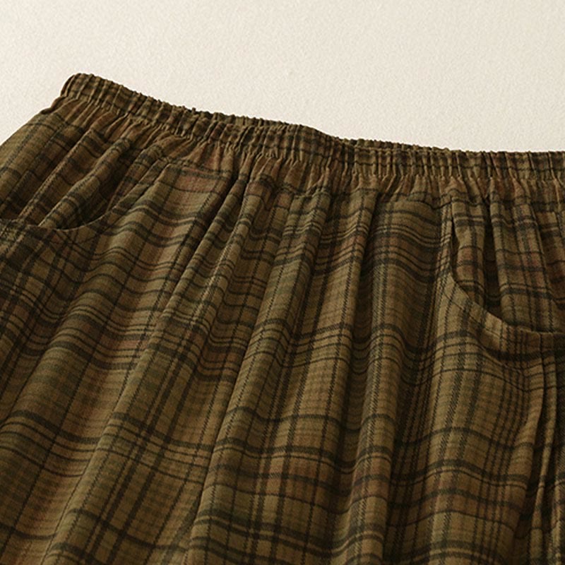 Buddha Stones Spring Plaid Design Women's Harem 7-8 Length Pants With Pockets - image 7