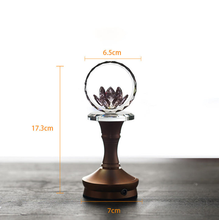 Buddha Stones Lotus Copper Brass New Beginning Home Decoration - Aluminum Alloy Base - 6.5*17.3*7 cm - Rechargeable - image 18