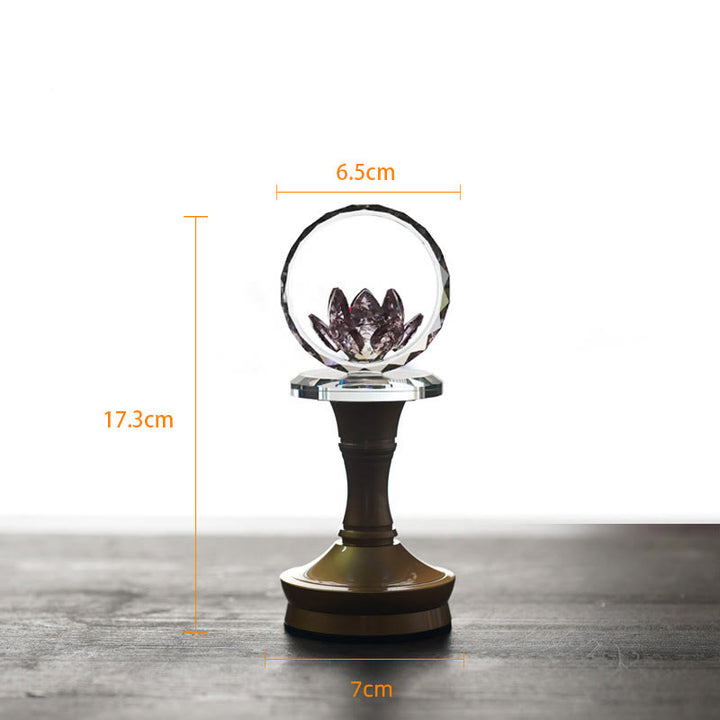 Buddha Stones Lotus Copper Brass New Beginning Home Decoration - Copper Brass Base - 6.5*17.3*7 cm - Rechargeable - image 24