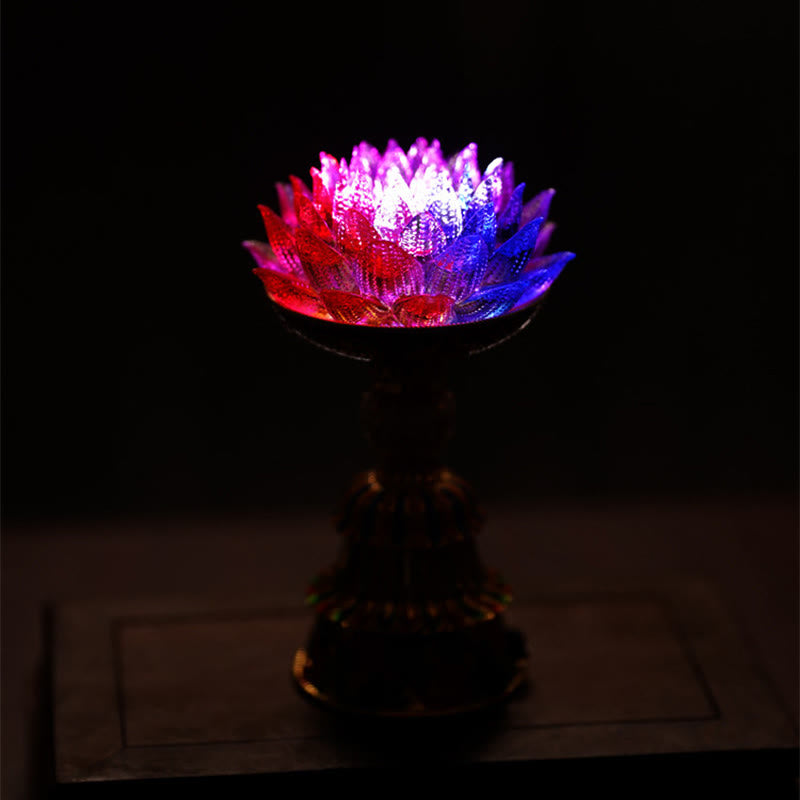 Buddha Stones Lotus Liuli Glass Eight Auspicious Symbols Base Enlightenment Home Decoration - image 21