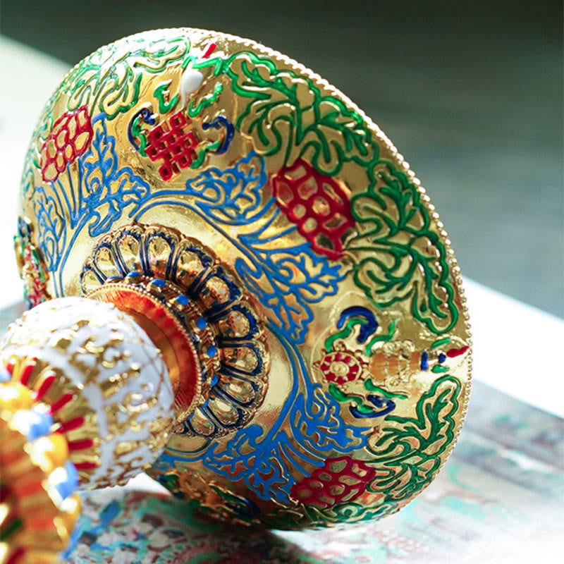 Buddha Stones Lotus Liuli Glass Eight Auspicious Symbols Base Enlightenment Home Decoration - image 38