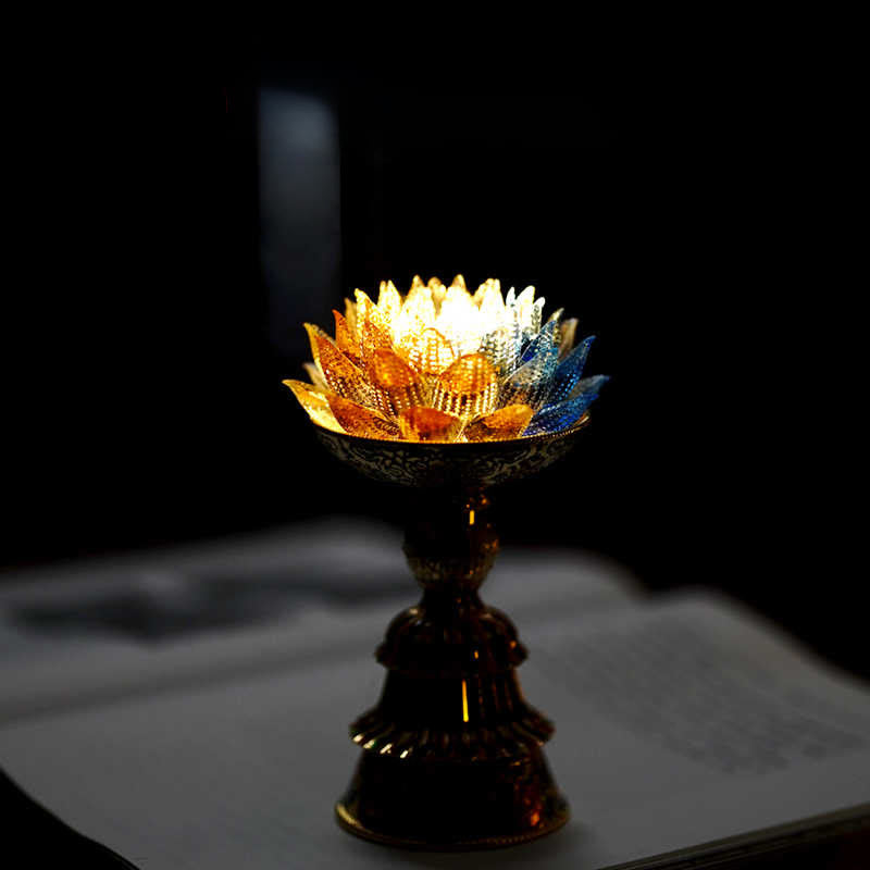 Buddha Stones Lotus Liuli Glass Eight Auspicious Symbols Base Enlightenment Home Decoration - image 16
